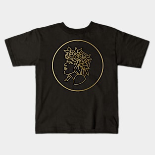 Virgo Zodiac Art Gold Kids T-Shirt